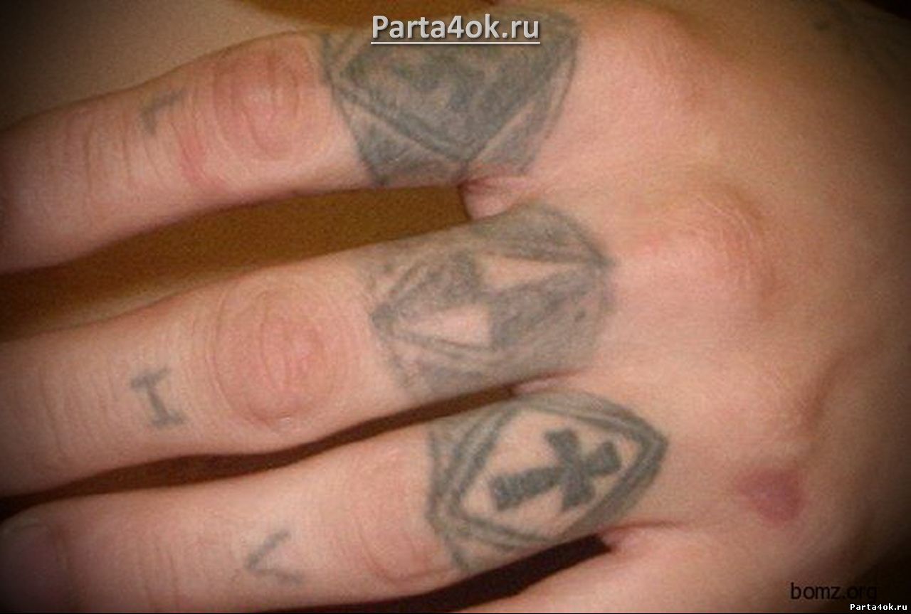 Значение тюремных татуировок на пальцах Значение тюремных татуировок на пальцах