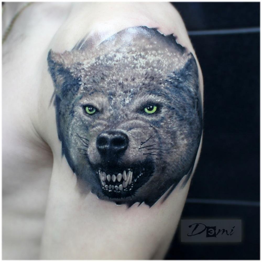 Татуировки оскал волка фото